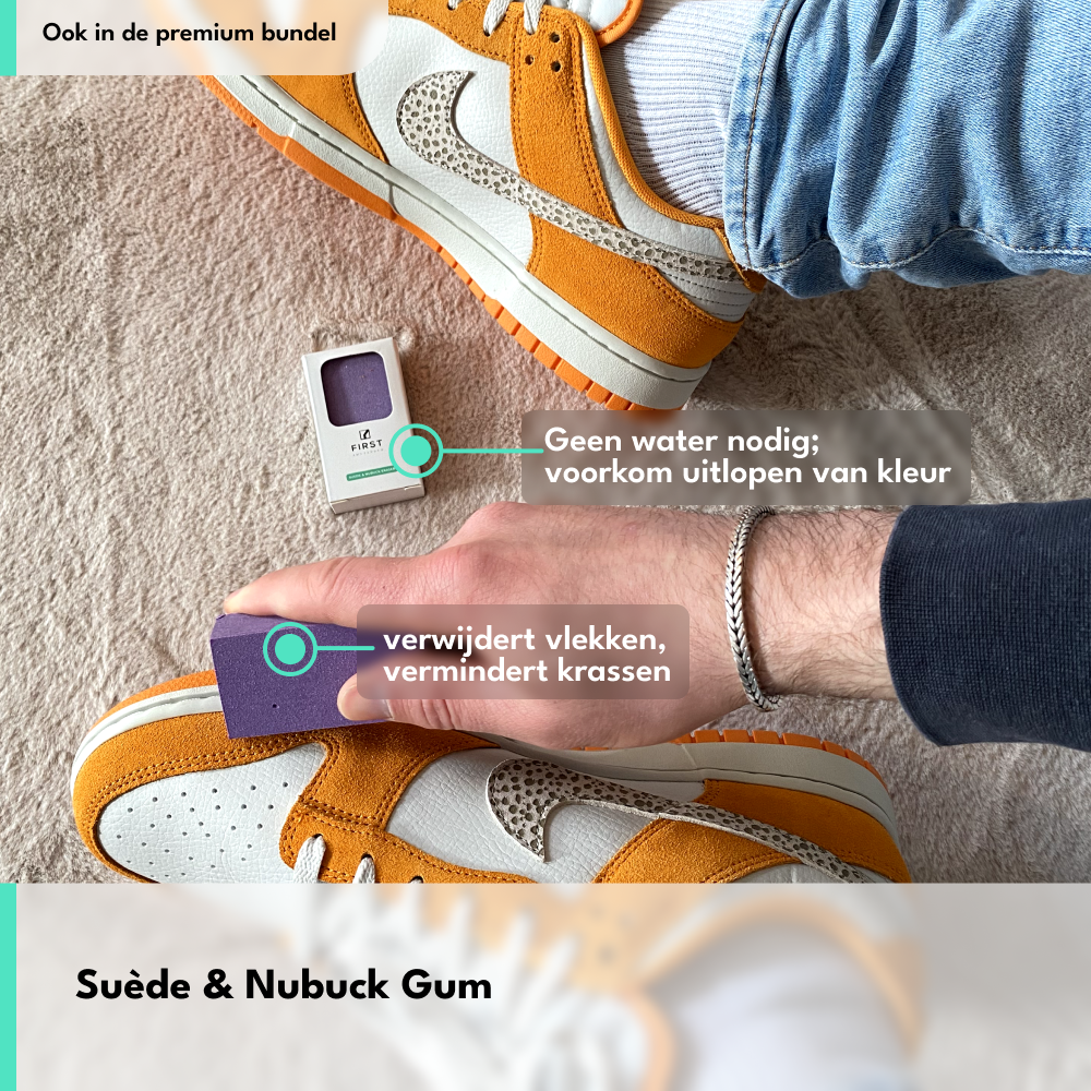 Suède & Nubuck Gum | Verwijder Vlekken en Verminder Krassen